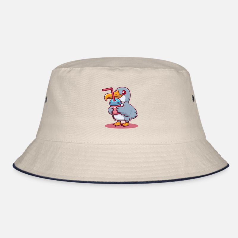 Shoebill stork drinks bubble tea Bucket Hat