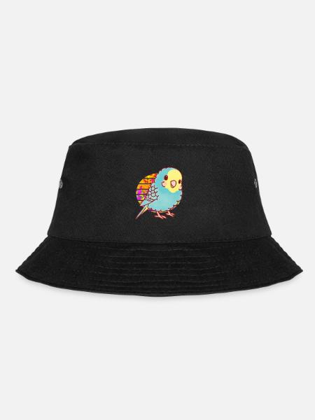Kawaii budgerigar - Bucket Hat - black