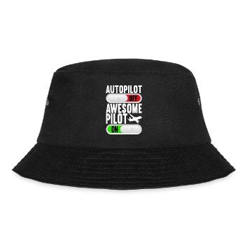 Pilot Flugzeug - Bucket Hat - Schwarz - Vorne - Lela (165cm)