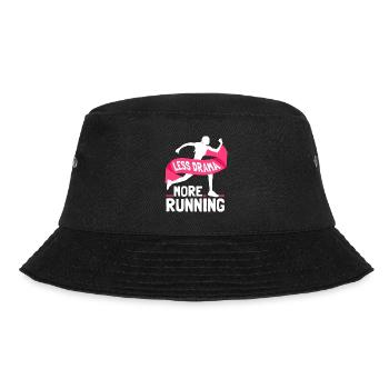 Weniger Drama Mehr Laufen Joggen Läufer Jogger - Bucket Hat - Schwarz - Vorne - Lela (165cm)