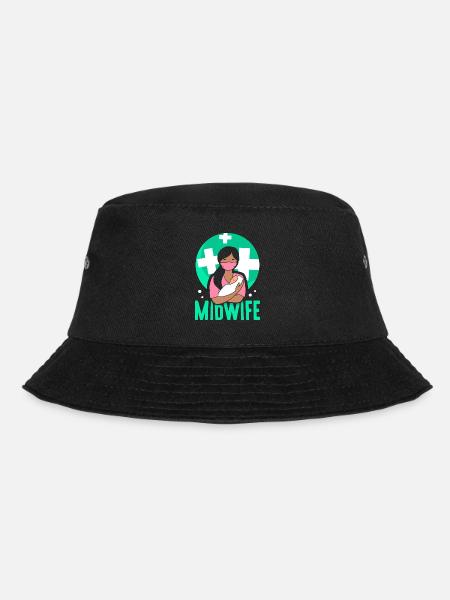 Hebamme Geburtshilfe Sprüche Beruf Hebammen - Bucket Hat - Schwarz