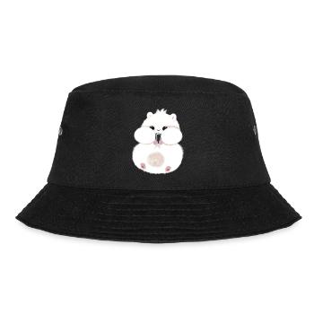 Hamster Marshmallow 🐹 - Bucket Hat - Schwarz - Vorne - Lela (165cm)