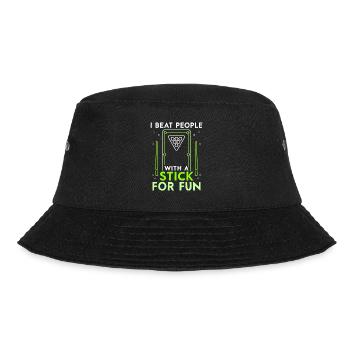 Ich Schlage Leute Mit Einem Stock Zum Spaß Pool - Bucket Hat - Schwarz - Vorne - Lela (165cm)