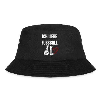 Ich liebe Fußball - Bucket Hat - Schwarz - Vorne - Lela (165cm)