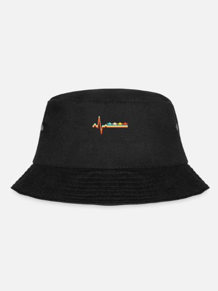 Fish Retro Heartbeat - Bucket Hat - black