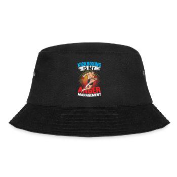 Kickboxing Is My Anger Management - Bucket Hat - Schwarz - Vorne - Lela (165cm)