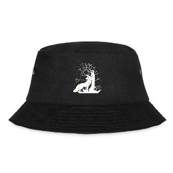 Fuchs Waldtiere Schnee Winter Weihnachtsgeschenk - Bucket Hat - Schwarz - Vorne - Lela (165cm)