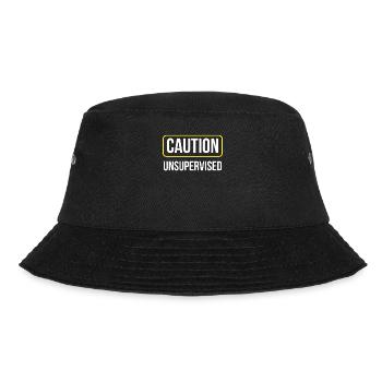 Vorsicht Unbeaufsichtigt Unsupervised Sarkastisch - Bucket Hat - Schwarz - Vorne - Lela (165cm)