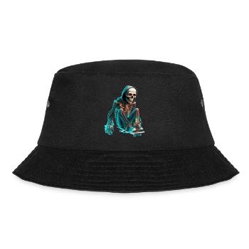 Skeleton Riding Skateboard - Bucket Hat - black - Front - Lela (165cm)
