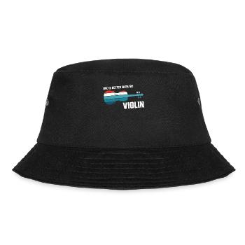 Violin Violinist Retro Vintage - Bucket Hat - black - Front - Lela (165cm)