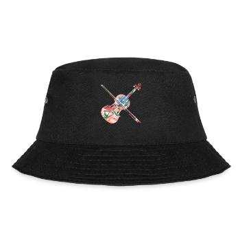Violin Violinist Tropical Flower - Bucket Hat - Schwarz - Vorne - Lela (165cm)