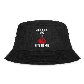 Nur ein Mädchen, das Dinge trifft - Bucket Hat - Schwarz - Vorne - Lela (165cm)