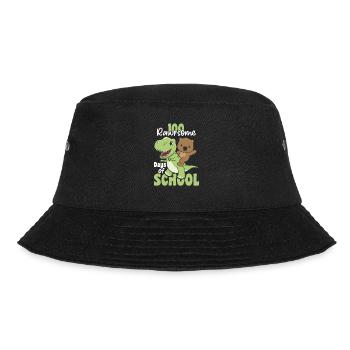 100 rawrsome days of school Wombat Trex 100 Days - Bucket Hat - black - Front - Lela (165cm)
