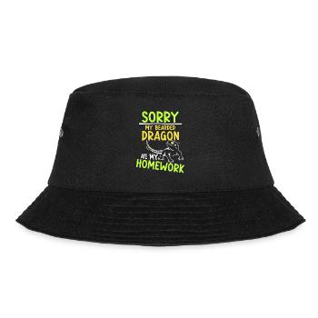 Bearded dragon has eaten my homework animal - Bucket Hat - black - Front - Lela (165cm)