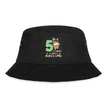 Horse for 5th birthday Children five years old - Bucket Hat - black - Front - Lela (165cm)
