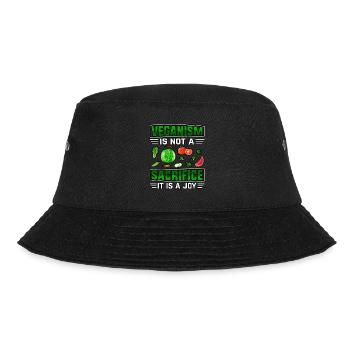 Veganism is not a sacrifice it is a joy - Bucket Hat - Schwarz - Vorne - Lela (165cm)