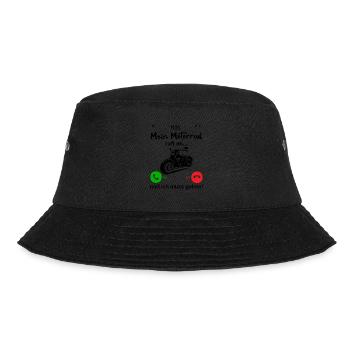 Motorrad ruft an... und ich muss gehen! - Bucket Hat - Schwarz - Vorne - Lela (165cm)