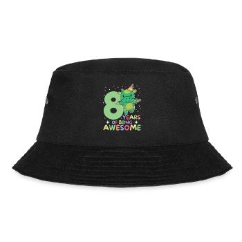 Drache zum 8. Geburtstag Kinder acht Jahre alt - Bucket Hat - Schwarz - Vorne - Lela (165cm)