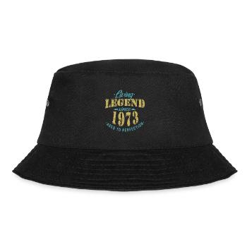 jahrgang 1973 Geburtstag Lebende Legende - Bucket Hat - Schwarz - Vorne - Lela (165cm)