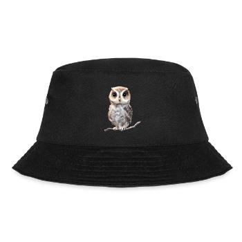 süße Eule - digital painting - Bucket Hat - Schwarz - Vorne - Lela (165cm)