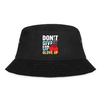 Don't Give Up Glove Up für einen Boxer und Box - Bucket Hat - Schwarz - Vorne - Lela (165cm)