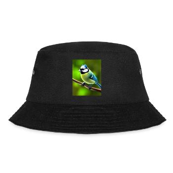 Cool Comic Portrait of a blue tit in the forest - Bucket Hat - black - Front - Lela (165cm)
