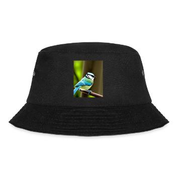 Cool Comic Portrait of a blue tit in the forest - Bucket Hat - black - Front - Lela (165cm)