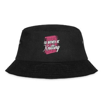 Knitting Knitter I'd Rather Be - Bucket Hat - black - Front - Lela (165cm)