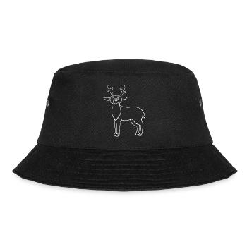 Cute Sketch Deer Game Animal Wildlife - Bucket Hat - black - Front - Lela (165cm)