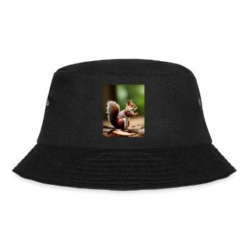 Cool Comic Portrait wild red squirrel majestic - Bucket Hat - black - Front - Lela (165cm)
