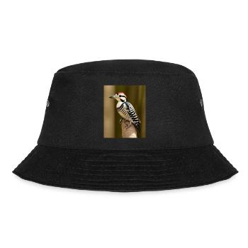 Pileated woodpecker red headed cool comic drawing - Bucket Hat - black - Front - Lela (165cm)