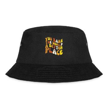 Groovy Text You Bake The World A Better Place - Bucket Hat - black - Front - Lela (165cm)