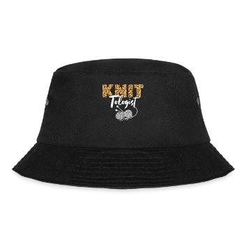 Knitting Knitter Leopard Cheetah - Bucket Hat - Schwarz - Vorne - Lela (165cm)