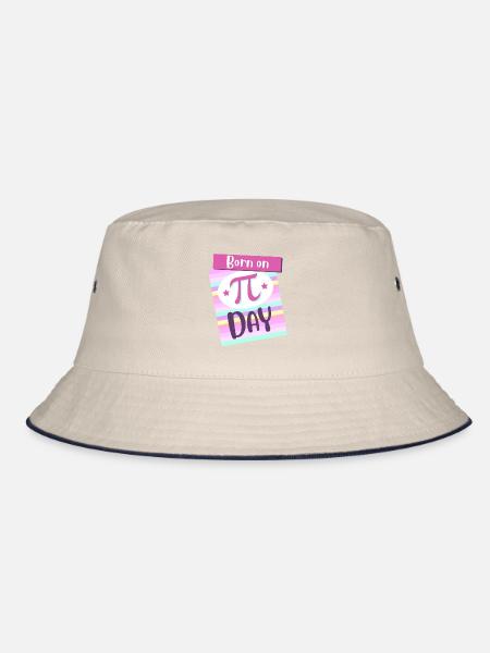 Born On Pi Day Big Pi Symbol Awesome 3.14 Pi Day - Bucket Hat - ecru/navy - Front
