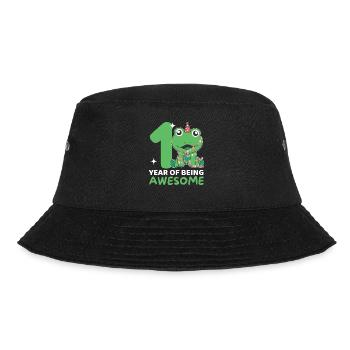 Frog for the 1st birthday for children one year old - Bucket Hat - black - Front - Lela (165cm)