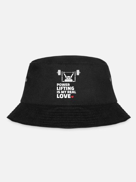 I love powerlifting - Bucket Hat - black
