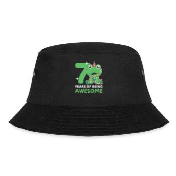 Frog for 7th birthday Children seven years old - Bucket Hat - black - Front - Lela (165cm)