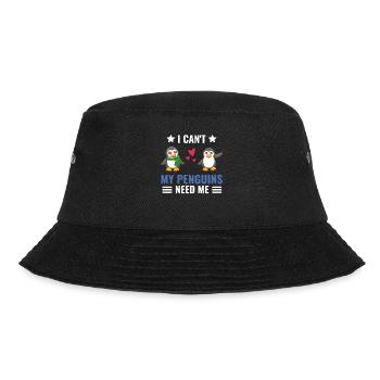 I Can't Funny Gift Antarctica Penguin - Bucket Hat - black - Front - Lela (165cm)