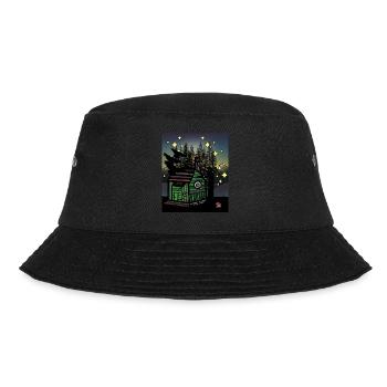 Hütte Wald Hexenhaus Raben Märchen Kinder - Bucket Hat - Schwarz - Vorne - Lela (165cm)