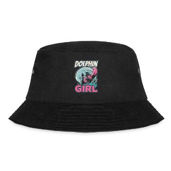 Dolphin Girl Dolphin Lovers Dolphins Dolphins - Bucket Hat - black - Front - Lela (165cm)