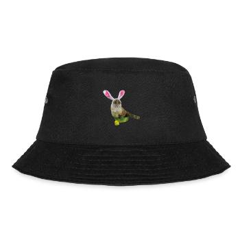 Katzen Geschenkidee, Ostergeschenk für Mann & Frau - Bucket Hat - Schwarz - Vorne - Lela (165cm)