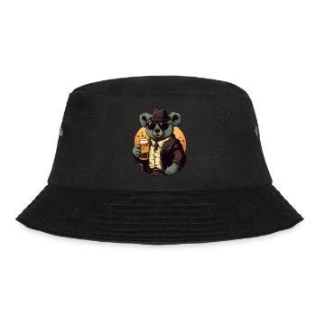 Koala with beer. Cool motif for beer lovers - Bucket Hat - black - Front - Lela (165cm)