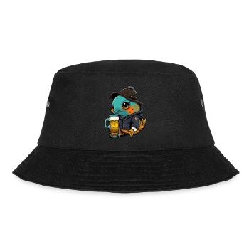Goldfisch mit Bier süsses motiv - Bucket Hat - Schwarz - Vorne - Lela (165cm)