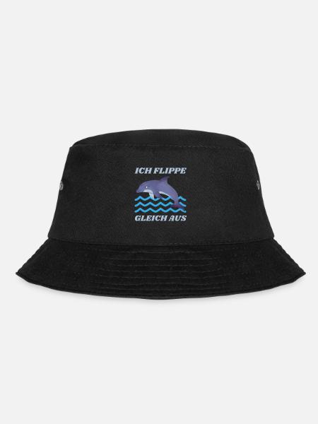 ICH FLIPPE GLEICH AUS DELFIN SPRUCH LUSTIG - Bucket Hat - Schwarz