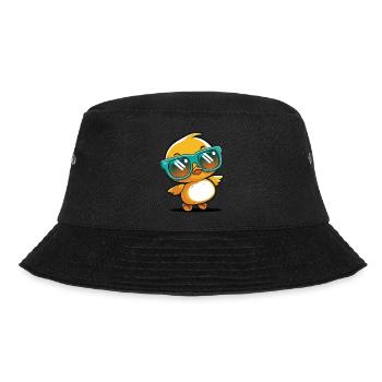 Kawaii Cute Happy Colorful Duck with Sunglasses - Bucket Hat - black - Front - Lela (165cm)