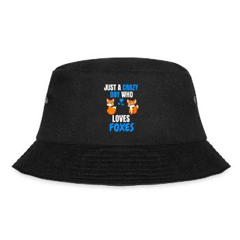 Crazy Boy Forest Animal Funny Gift Fox - Bucket Hat - black - Front - Lela (165cm)