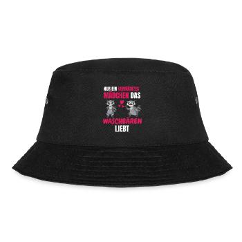Trash Panda Mädchen Lustiges Geschenk Waschbär - Bucket Hat - Schwarz - Vorne - Lela (165cm)