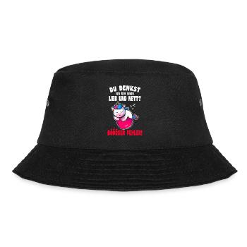 Du Denkst Ich Bin Klein Lieb Und Nett Einhorn - Bucket Hat - Schwarz - Vorne - Lela (165cm)