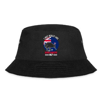 Neuseeland Kultur Kiwi Vogel Neuseeland Urlaub - Bucket Hat - Schwarz - Vorne - Lela (165cm)