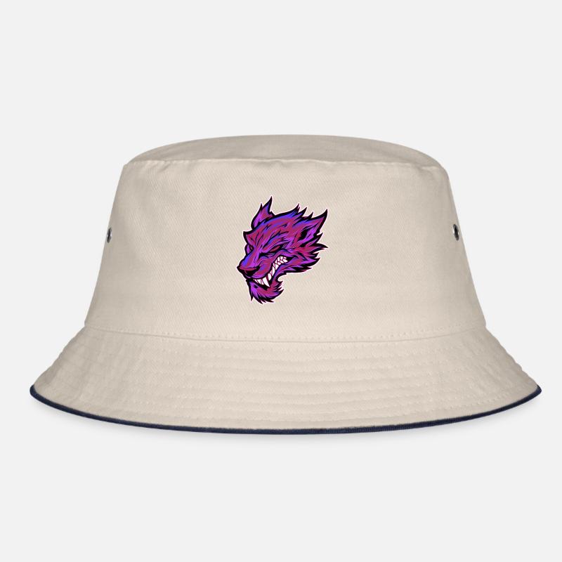 Wolf Kopf Wolfskopf Tattoo Graffiti Pink Bucket Hat
